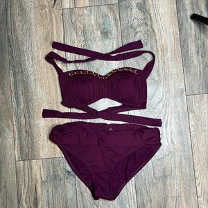 Aubergine Halter Top Bikini